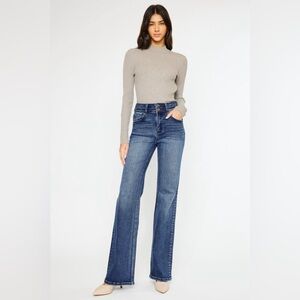 KanCan High Rise Wide Flare Jeans Dark Wash multiple sizes NWOT